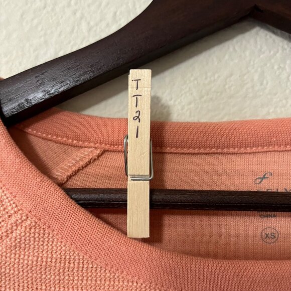 Freely Women Coral Cropped Long Sleeve Round Neck Waffle Neck Thermal Top SZ XS - Picture 5 of 7